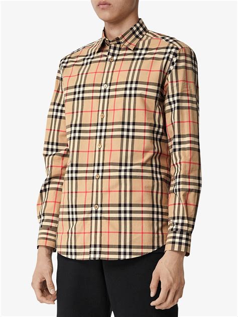 burberry checked shirt|burberry check cotton poplin shirt.